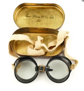 Vintage - WW2 British Cased Dispatch Rider's Goggles 1941 - Imagen 1 de 3