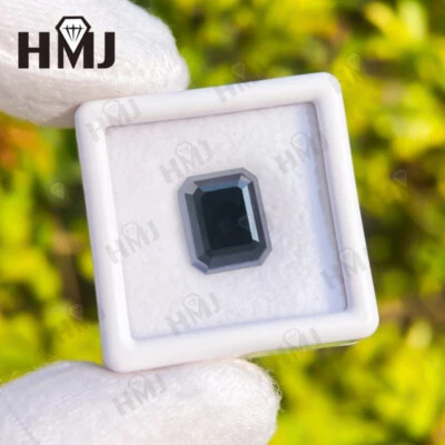 Moissanite Emerald Cut Black Colour 0.3~10Ct Loose Gemstone for Jewelry DIY NEW - Image 1 of 4