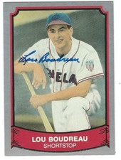 Autographed LOU BOUDREAU Cleveland Indians 1989 Pacific Legends Card, #166 w/COA