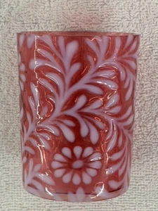 NORTHWOOD GLASS -- DAISY AND FERN -- RUBY, OPALESCENT TUMBLER - Picture 1 of 3