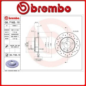 08.7165.1X#389 DISCO FRENO POSTERIORE SPORTIVO BREMBO XTRA VW GOLF IV Variant (1 - Foto 1 di 1