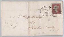 Great Britain 1854 Shrewsbury Spoon Cancel 1d Red Folded Letter Bishops Castle