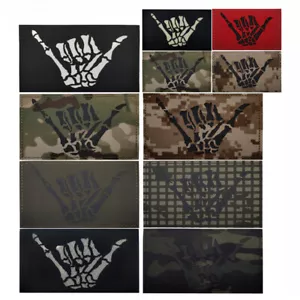Glow in the Dark Skull Shaka Patch Hook and Loop Small / Large Sizes Multi-Color - Picture 1 of 15