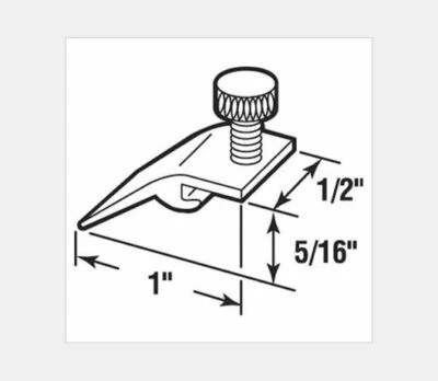 (25) Storm Door Panel Clips, Extruded, 5/16 inch drop, White Nylon Thumbscrew - Image 1 of 4