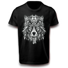 Wolf Kopf Mandala wildes Tier T-Shirt Design 122 - 3XL Baumwolle Wild Natur Fun