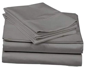 Sleeper Sofa Bed Sheet Set - Queen Dark Grey Solid Sofa Bed Sheets - 100% - Picture 1 of 8