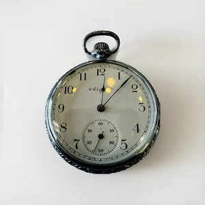 VINTAGE 1927 16S 15 JEWELS ELGIN POCKET WATCH, SIDE WINDER RUNS Approx 50 MM DM - Picture 1 of 7
