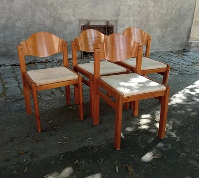Set Mid Century Vintage Italian Beech Wood CHAIRS, Gio Ponti? Ico Parisi c1965 - Image 1 of 4