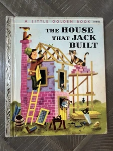 1954 Little Golden Book #218 The House That Jack Built 1st Edition “A” Print - Imagen 1 de 10