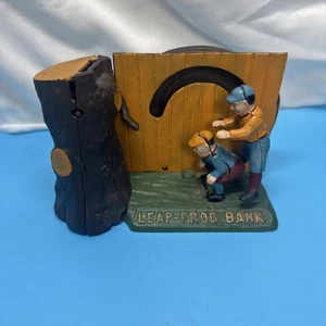 Vintage Leap Frog Cast Iron Mechanical Bank Reproduction - Picture 1 of 15