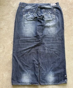 VTG Baggy Wide Men’s Blue Jeans 50x34 Hip Hop Skater Y2K Distressed 11.5” Leg - Picture 1 of 22