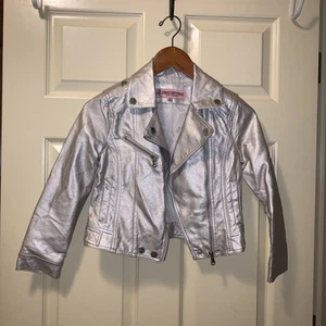 Urban Republic Bomber Moto Jacket Girls Gold Full Zip Faux Leather Size Small - Picture 1 of 6