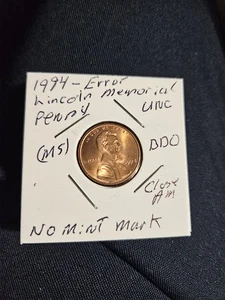Penny Errors 1994 sin marca de ceca, sin circular DDO, Close AM (MS) - Imagen 1 de 14