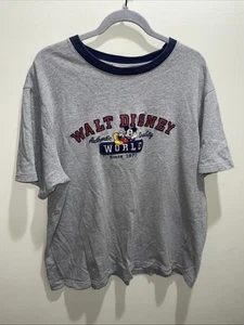 Vintage 90s Walt Disney World T-Shirt Mens Size X-Large Gray Embroidered - Picture 1 of 10
