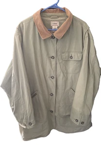 L.L.Bean Damen 2X Field Barn Coat grün kariert Futter Cord Kragen Jacke - Bild 1 von 5