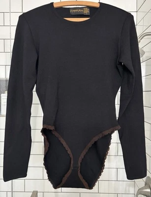 Body De Colección Años 90 Donna Karan Nueva York Negro Mezcla Lana Hecho en Hong Kong Talla S Foto 1 de 4