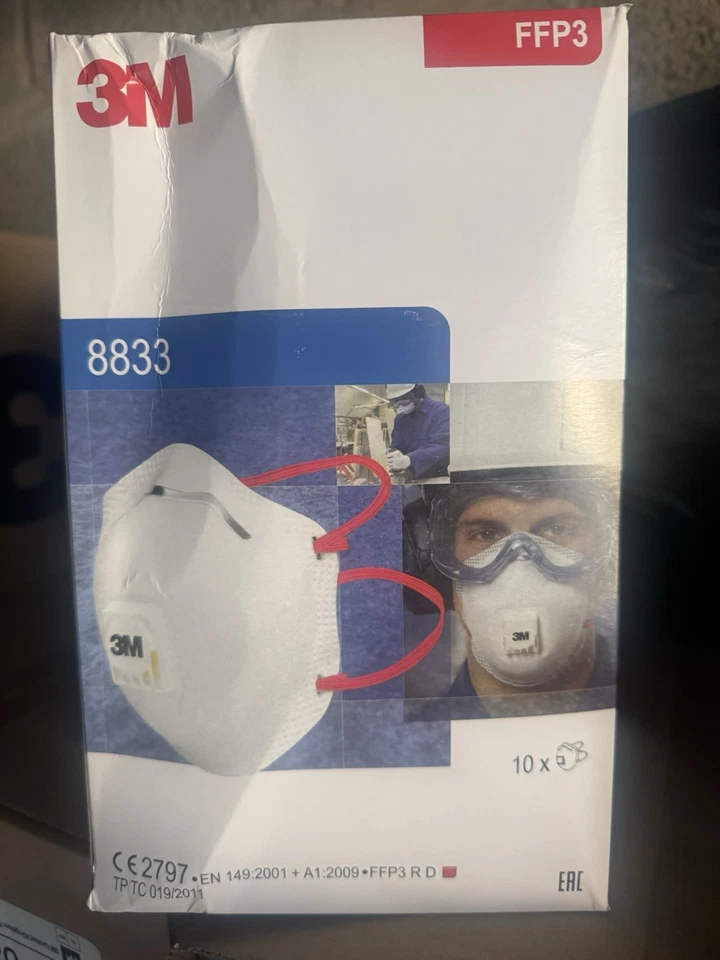 3M 8833 FFP3 Disposable Face Mask (Pack of 10) - Image 1 of 1