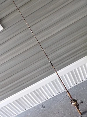 HERTERS SPINNING REEL FISHING GARCIA 4 STAR VERY HEAVY FIBERGLASS ROD 6'3" EUC - Image 1 of 4