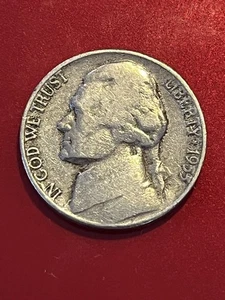 1955 D Jefferson Nickel 5C - Picture 1 of 16