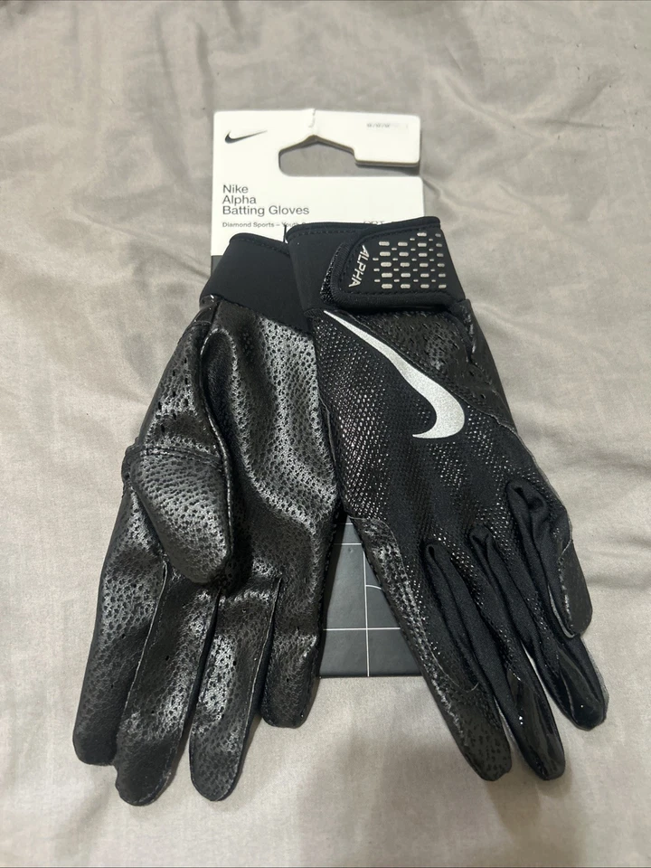 Nike Alpha Batting Gloves Diamond Sports Baseball Youth Size Medium Dri-fit New - Image 1 of 4