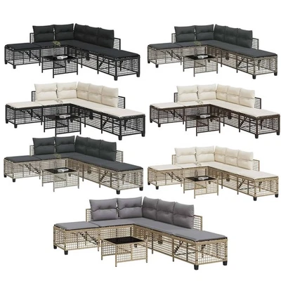 3-tlg. Garten Ecksofa Lounge Set mit Kissen Sitzgruppe Loungemöbel Gartenmöbel - Bild 1 von 4