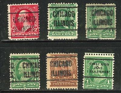 Oficinas de 1-4 centavos Sc #279 300 303 precanceladas Chicago ILLINOIS 1894-1903 EE. UU. 5A61 Foto 1 de 3