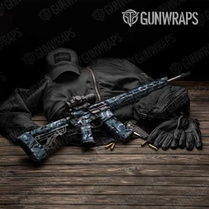 GunWraps Erratic Navy premium pistola vinile AR-15 pelle opaca USA - Foto 1 di 1
