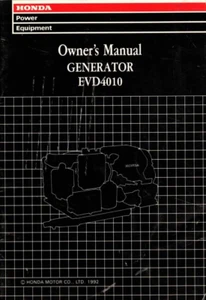 OEM Genuine Honda Owner's Manual EVD4010 Generator - Bild 1 von 2