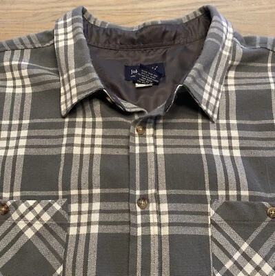Vintage John Blair Gray Plaid Acrylic Flannel Shirt Mens 3XLT TALL Button Up L/S - Image 1 of 4