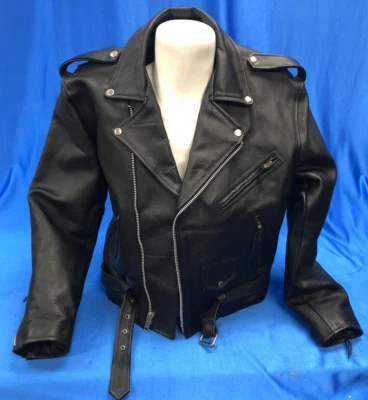 Кожаная байкерская куртка A-1 мужская размер 42 подходит как средняя - Изображение 1 из 4