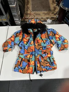 Vintage Rare Caravelle Zip Front Fur Winter Coat - Size Youth Girl's 6 - Picture 1 of 17