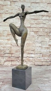 Forma femenina en bronce: estatua de arte de la diosa abstracta hecha a mano - Imagen 1 de 10