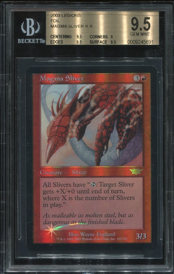 Magma Sliver BGS 9.5 Foil English Legions  MTG Magic Graded #3782 - Image 1 of 2