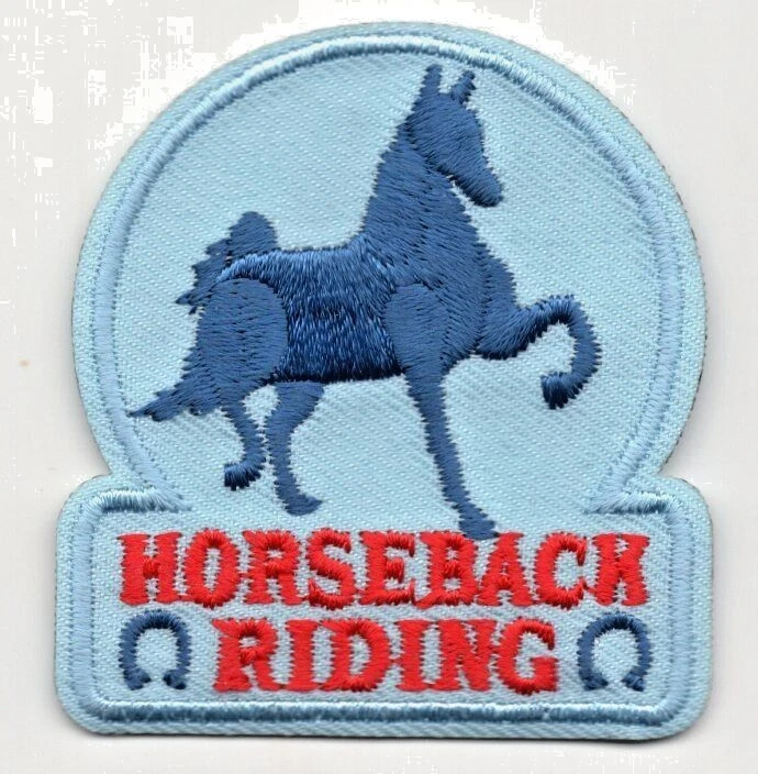 HORSEBACK RIDING Iron On Patch Horses Western  - Image 1 of 1