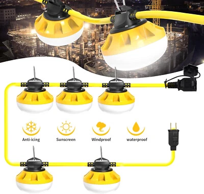 50FT Construction String Lights LED Industrial Grade Construction Sites Outdoor - Image 1 of 4