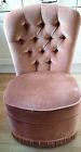 Vintage Draylon Bedroom Frilled Chair Samon Pink upholstered