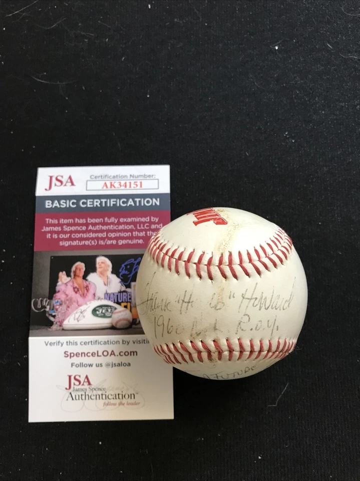 Frank Howard Inscribed Signed Autographed Official MLB Baseball JSA COA - Image 1 of 2