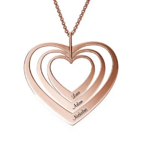 Collar Corazón Nombre Plata 925 Rosa Rodio Hipoalergénico Regalo San Valentín - Imagen 1 de 4