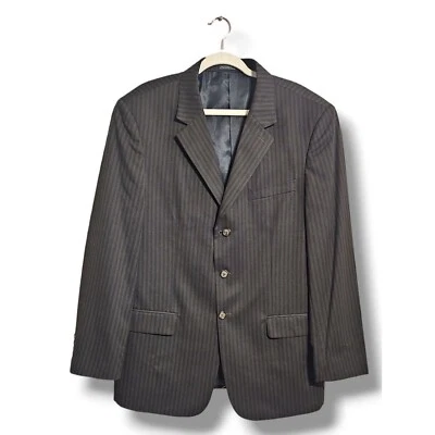 J. Ferrar men's brown & black stripe blazer sport coat jacket size L 44 waist - Image 1 of 4