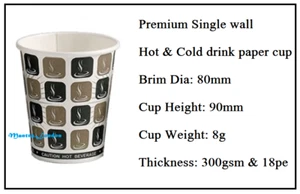 8 Oz Paper Cups Disposable Paper Cups PARTY Juice Cold Drinks Water ECO FRIENDLY - Picture 1 of 2