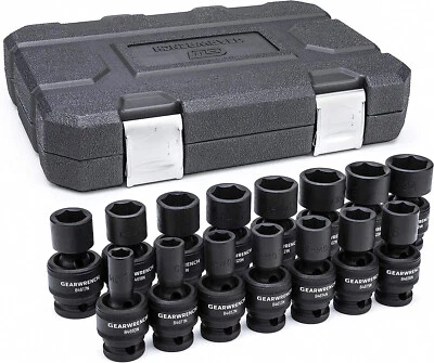 GEARWRENCH 84939N - 1/2" 6 Point Metric Universal Impact Socket Set 15 Piece - Image 1 of 4