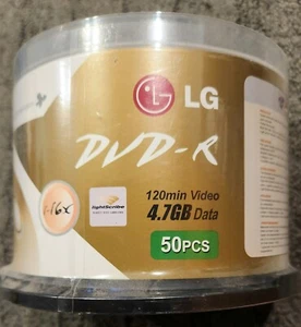 DVD-R 120min. Video/4.7GB Data LG Brand Single Sided - Picture 1 of 1