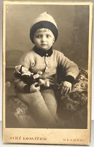 Muñeca de juguete CDV adorable Kladno foto antigua años 1800 - Imagen 1 de 3