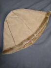 Girls Tan Faux Suede Hat Warm Autumn Winter Cap Chic Soft Size 7-14