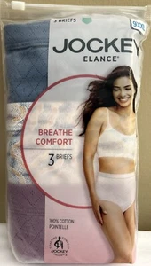 NEW!Jockey 3-Pack Elance Briefs Size ~9/ XXL ~ Cotton Comfort / 100% Cotton - Picture 1 of 9