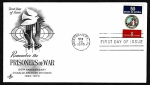 USA, SCOTT # 1421, ARTCRAFT FDC COVER - PRISONERS OF WAR, AMERICAN VETERANS 1970 - Picture 1 of 1