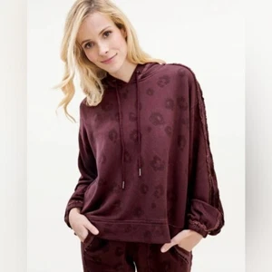 Splendid Corinna Hoodie - Maroon Leopard - Size Large (SOLD OUT ONLINE!) - Picture 1 of 9