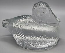 Blenko Clear Duck Heavy Bookend. 4 1/2" Tall. Perfect!
