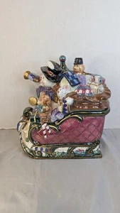 Biscottiera Gibson Pupazzo di Neve Sorriso Slitta Natale Dolci Vacanze Con Scatola - Foto 1 di 18