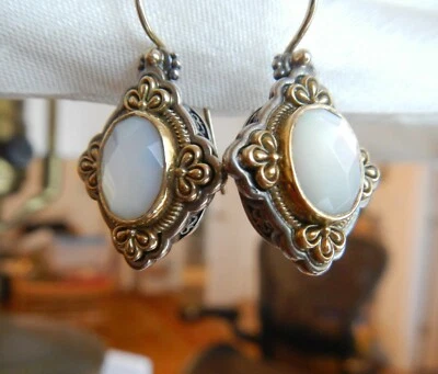 Konstantino Sterling Silver & 18K Yellow Gold Mother of Pearl Drop Earrings - Image 1 of 4